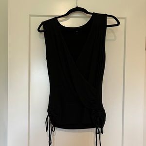 Karen Kane sleeveless faux wrap tank with side ties black XL